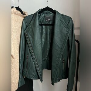 Sam Edelman Green Leather Jacket, Size S